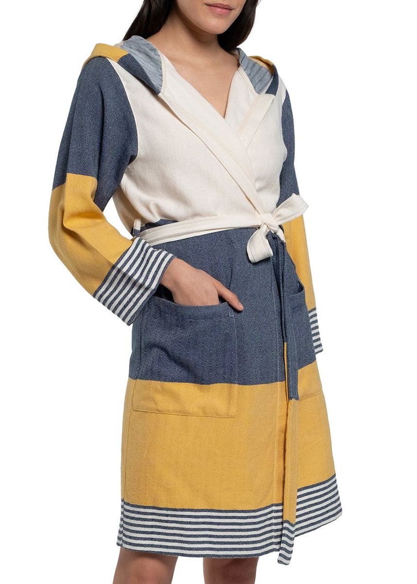 Turkish Cotton Hooded Bathrobe – A Cozy & Colorful Gift for Grandma