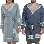 Organic Turkish Cotton Short Bathrobe with Hood – A Sweet Gift for Grandma