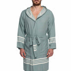 Organic Turkish Cotton Short Bathrobe with Hood – A Sweet Gift for Grandma