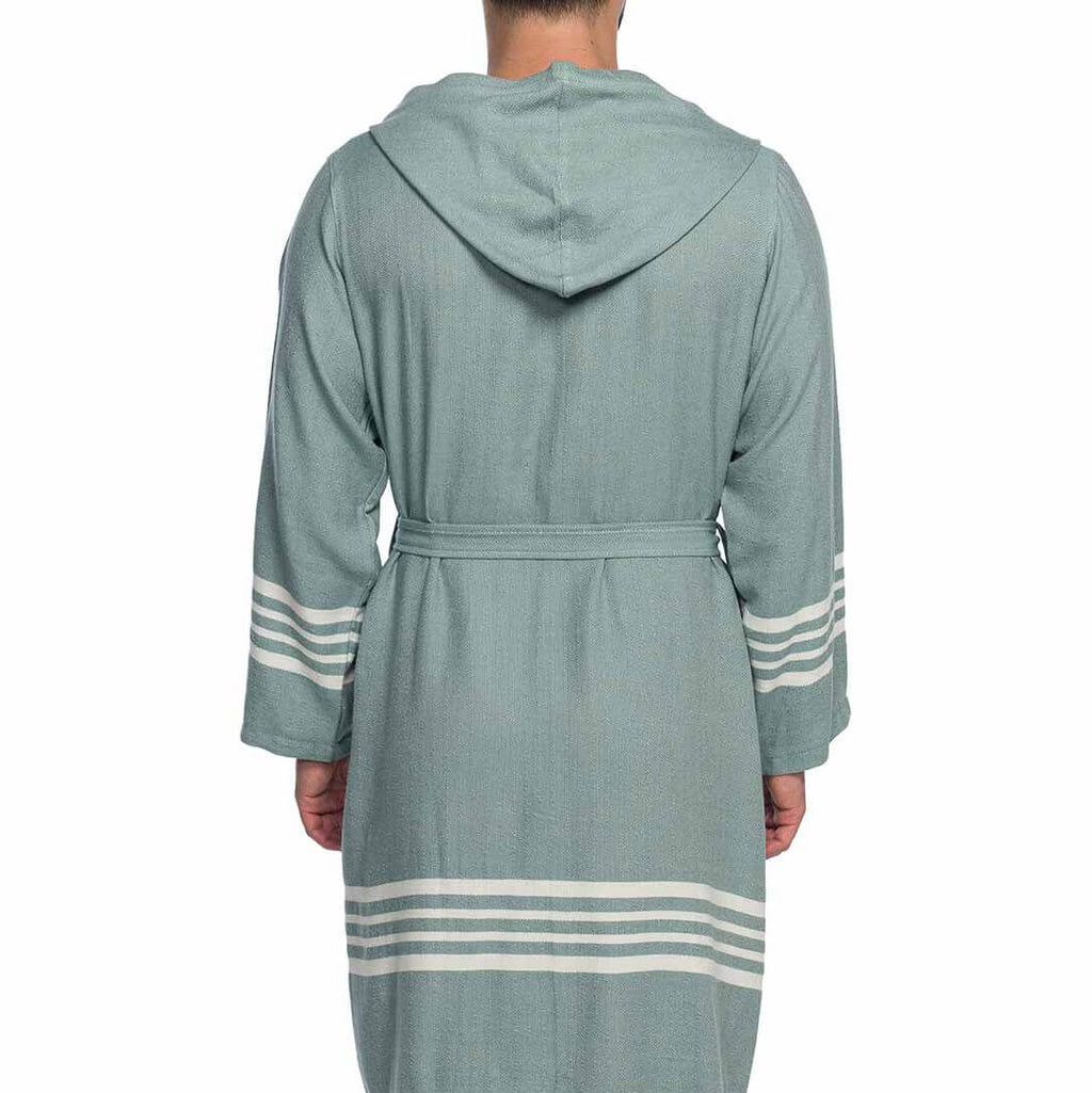 Organic Turkish Cotton Short Bathrobe with Hood – A Sweet Gift for Grandma