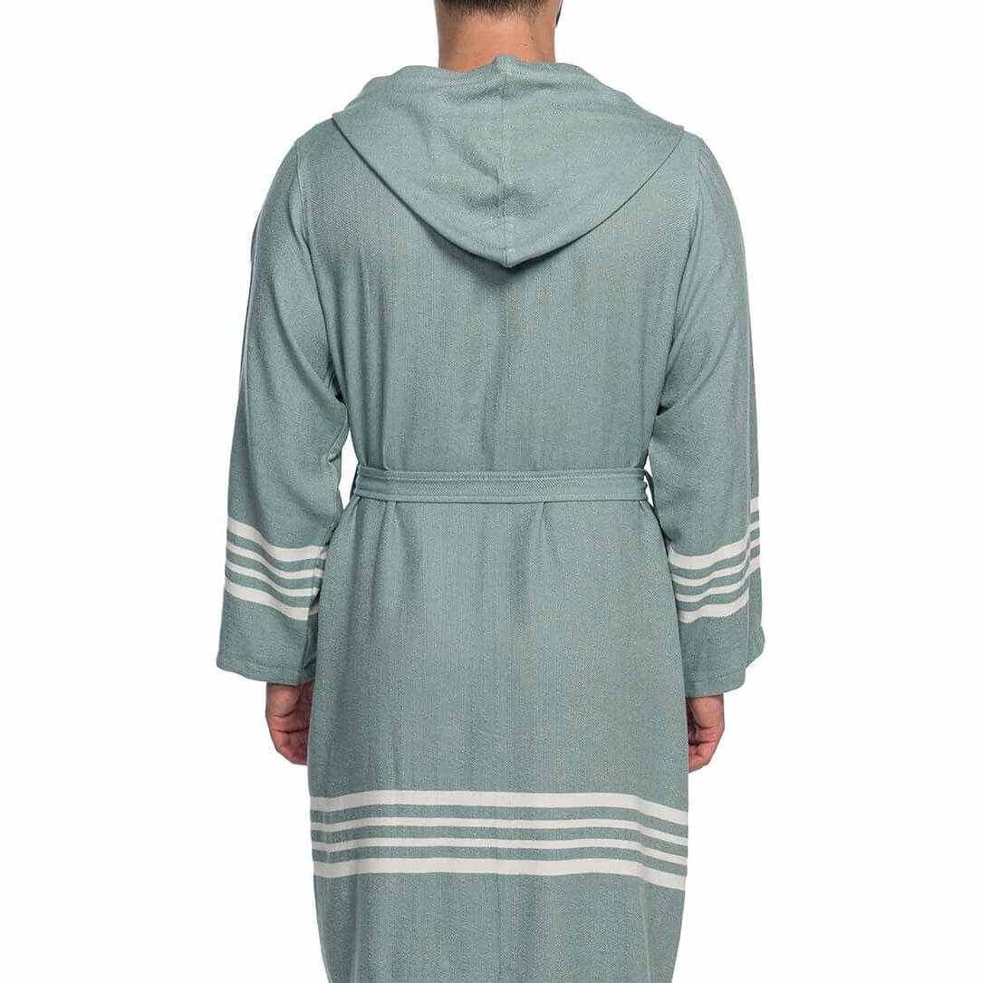 Organic Turkish Cotton Short Bathrobe with Hood – A Sweet Gift for Grandma