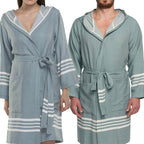 Organic Turkish Cotton Short Bathrobe with Hood – A Sweet Gift for Grandma