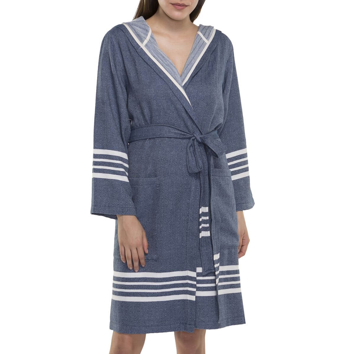 Organic Turkish Cotton Short Bathrobe with Hood – A Sweet Gift for Grandma