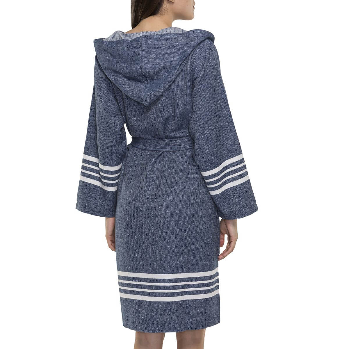 Organic Turkish Cotton Short Bathrobe with Hood – A Sweet Gift for Grandma