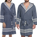 Organic Turkish Cotton Short Bathrobe with Hood – A Sweet Gift for Grandma