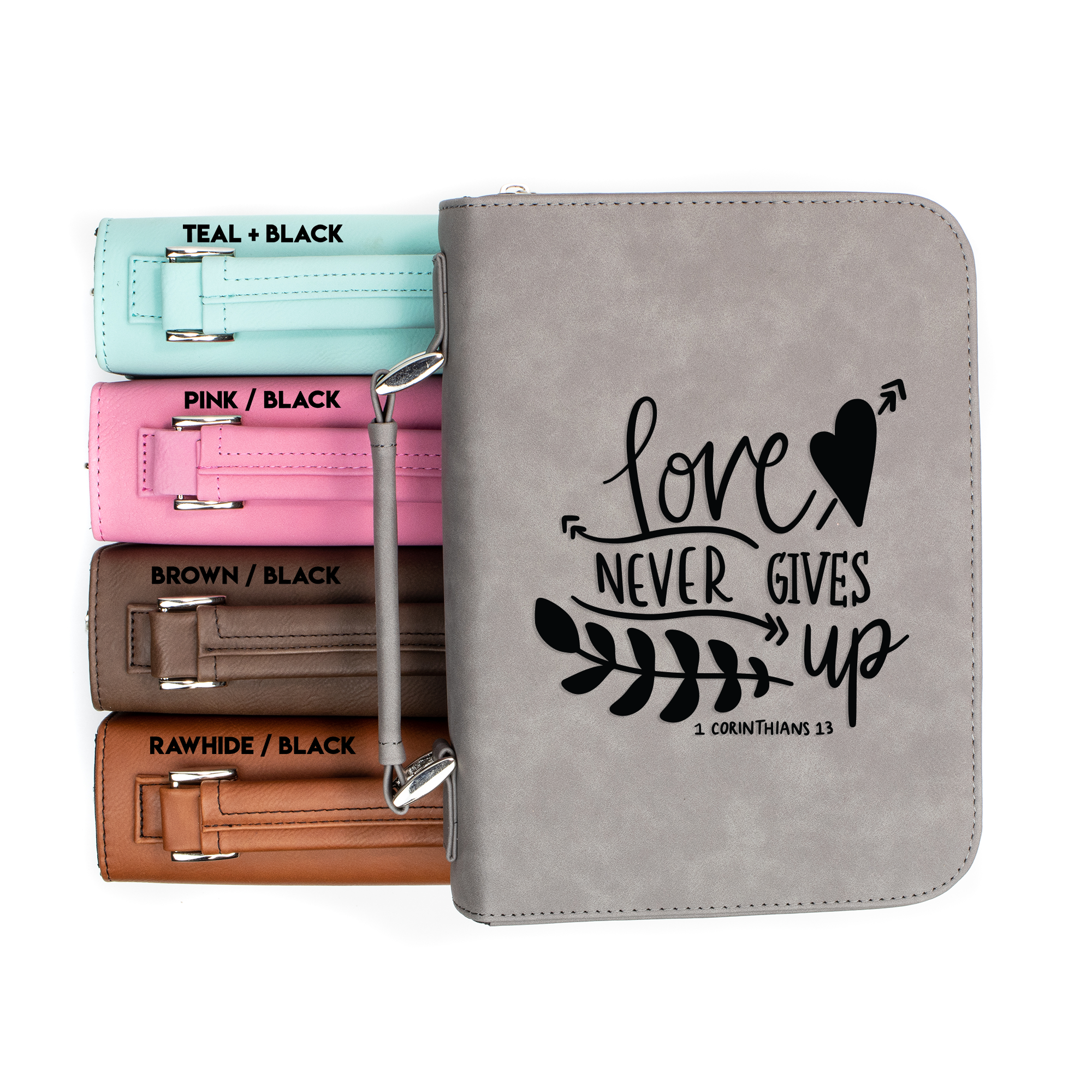 Love Never Gives Up - 1 Corinthians 13 - Bible Book Cover