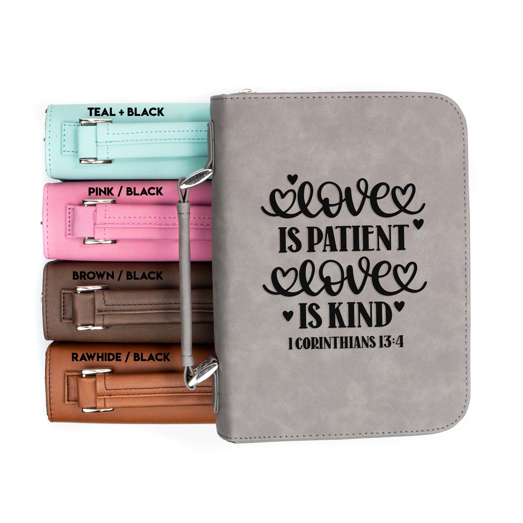 Love is Patient Love is Kind - 1 Corinthians 13-4 - Bible Book Cover