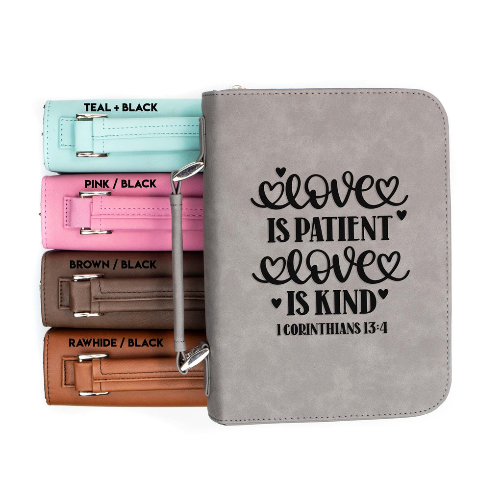 Love is Patient Love is Kind - 1 Corinthians 13-4 - Bible Book Cover