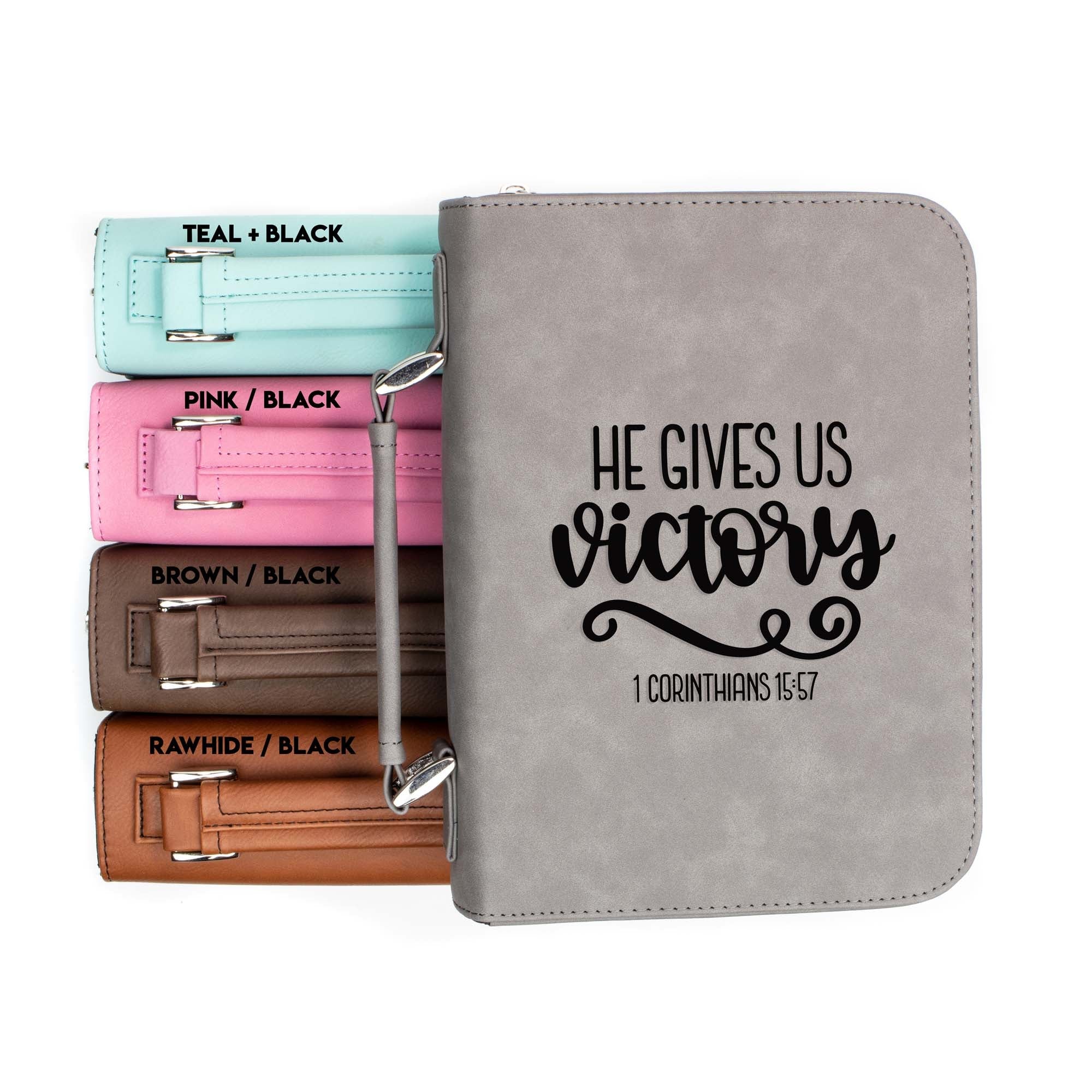 He Gives Us Victory - 1 Corinthians 15-57 - Bible Book Cover