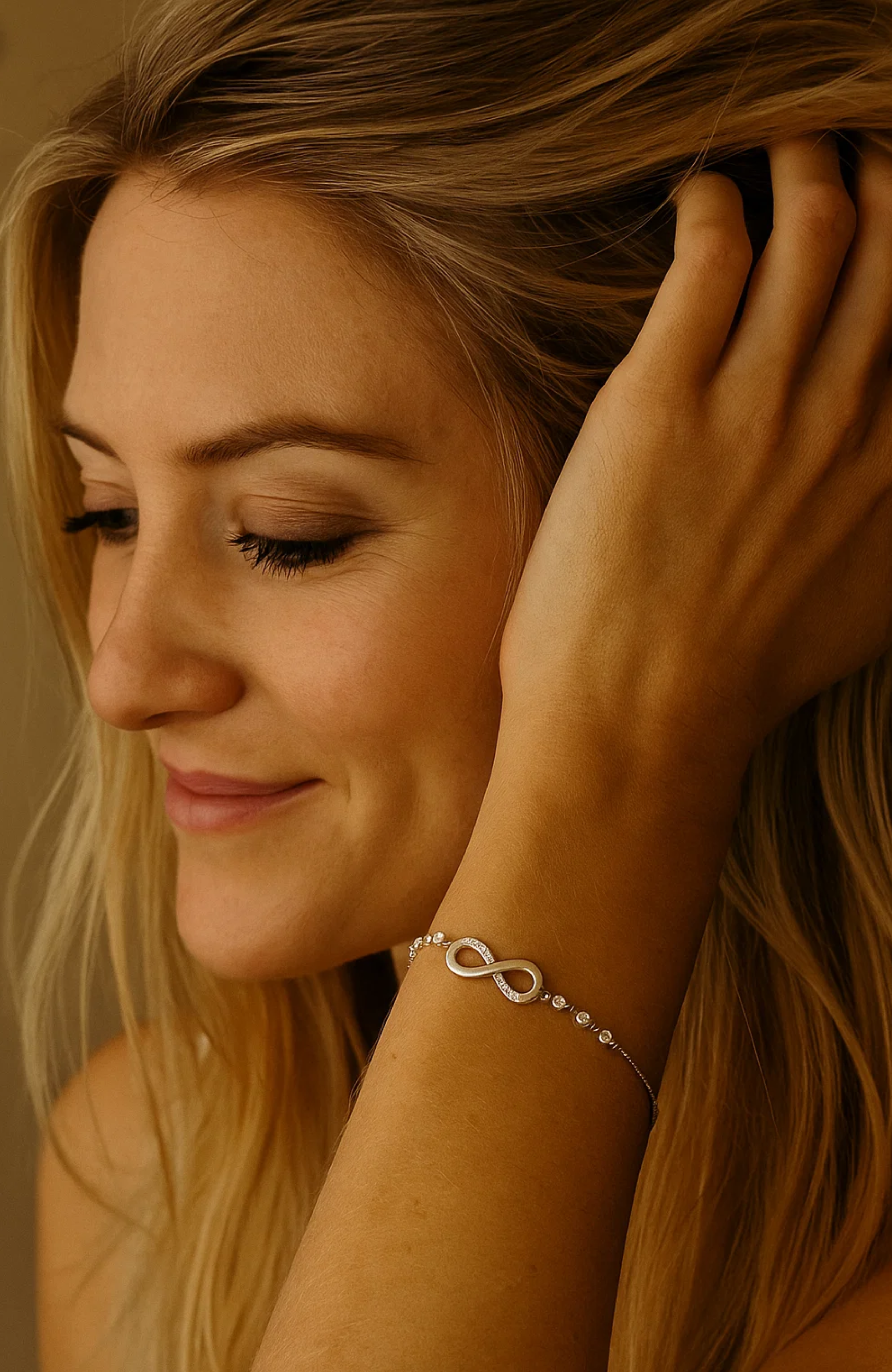 Infinity Bracelet – Gold & Silver | Cubic Zirconia Gift for Grandma