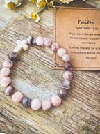 Faith & Grace Cross Stone Stacking Bracelet — A Gift for Grandma