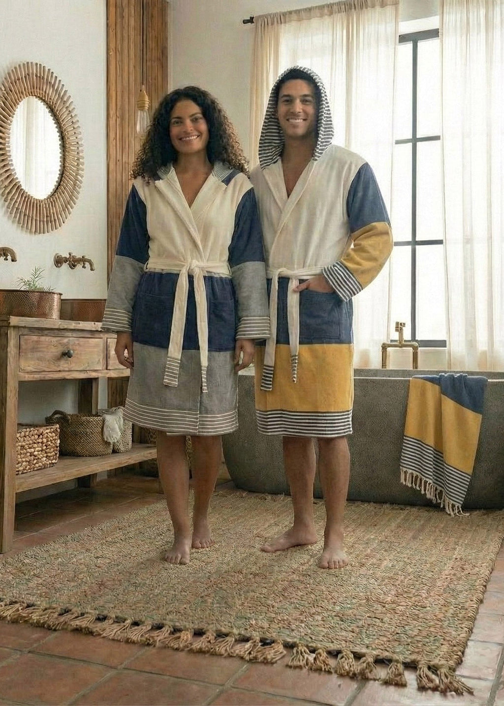 Turkish Cotton Hooded Bathrobe – A Cozy & Colorful Gift for Grandma
