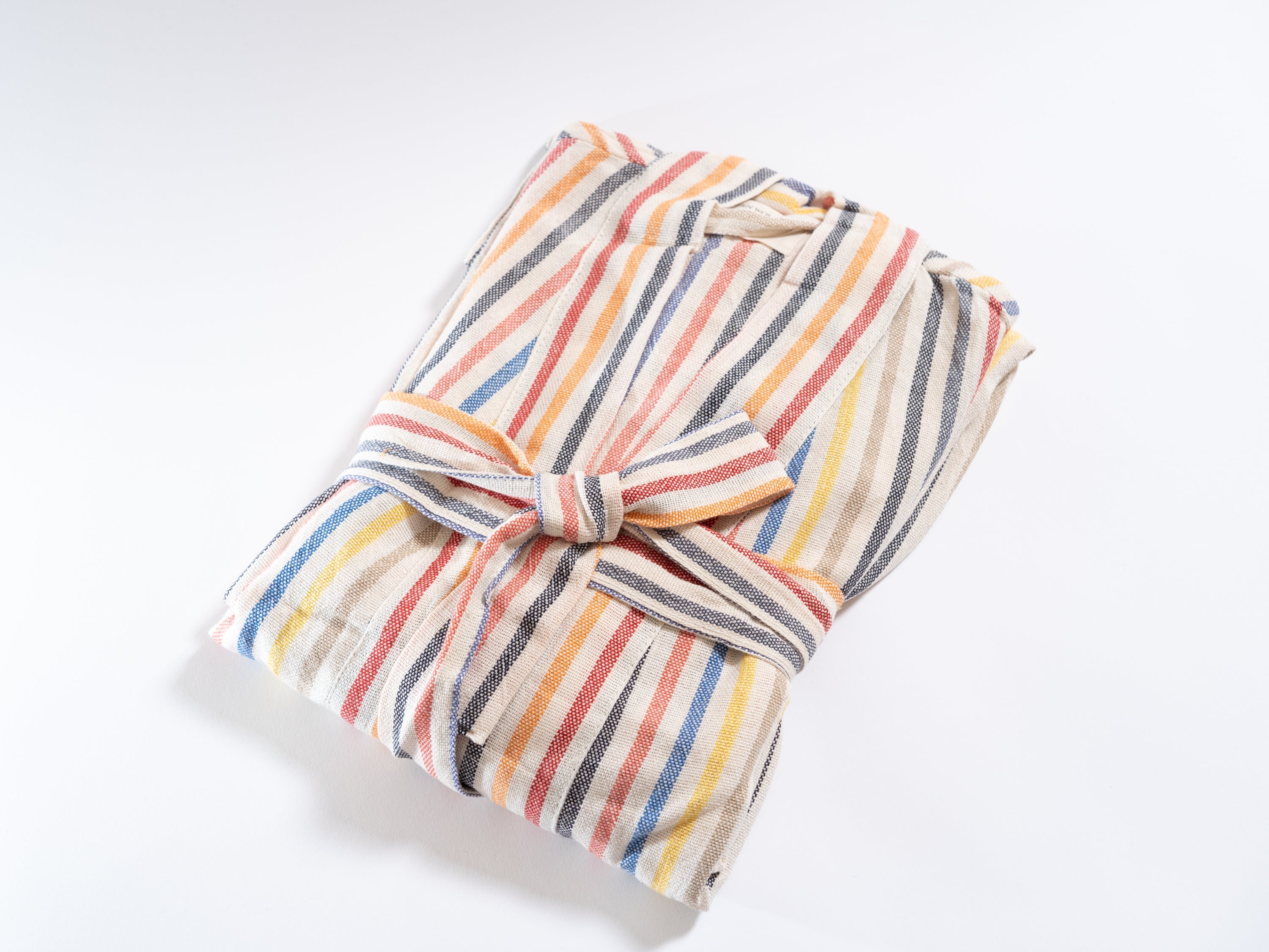 Rainbow Handwoven Linen Robe – A Colorful & Joyful Gift for Grandma