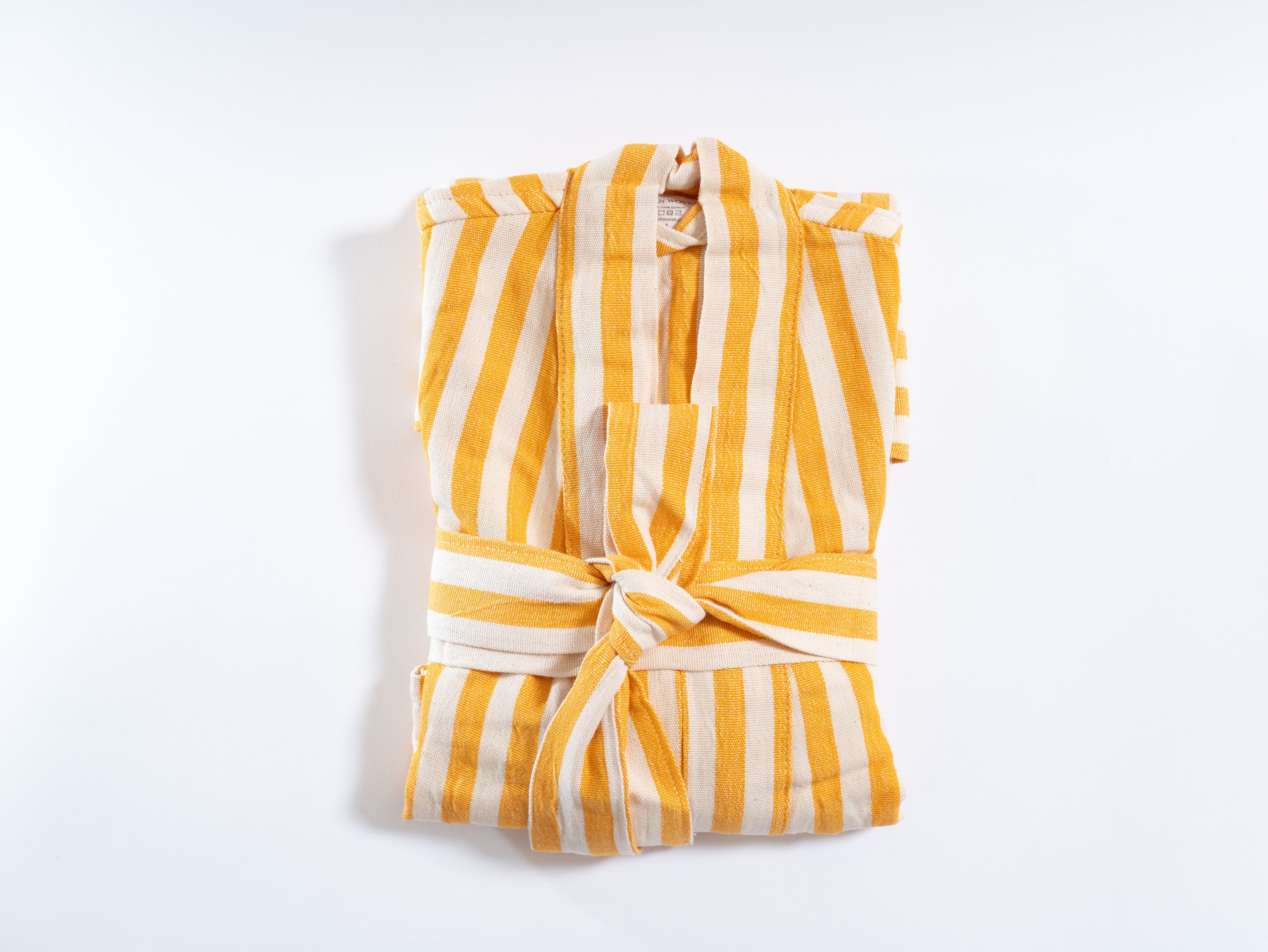 Girit Yellow Handwoven Linen Robe