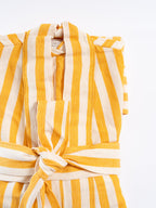 Girit Yellow Handwoven Linen Robe