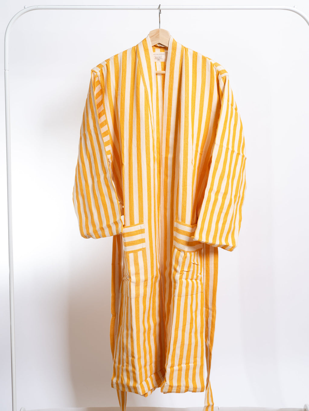 Girit Yellow Handwoven Linen Robe