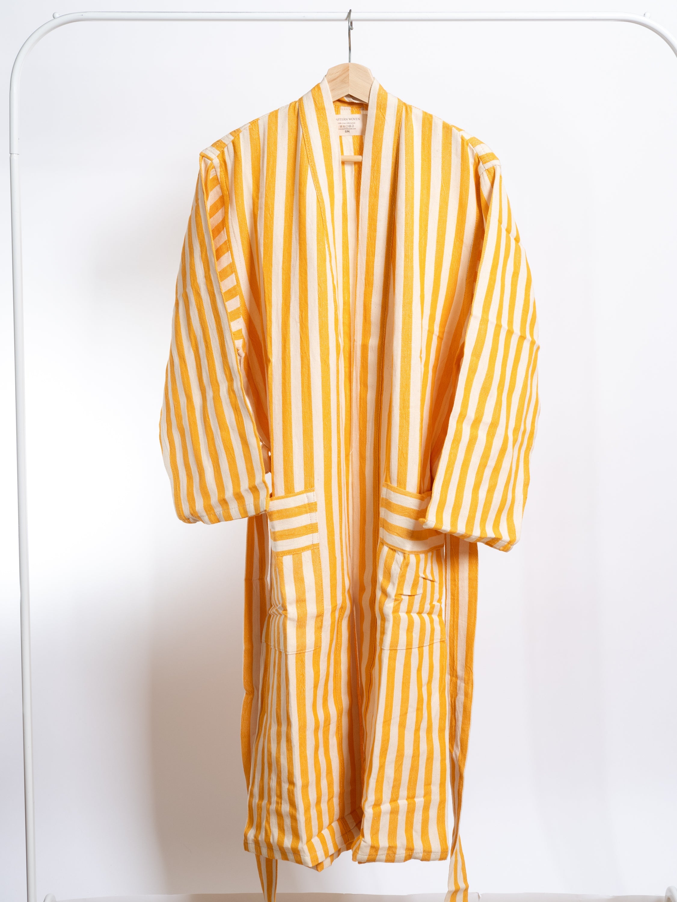 Girit Yellow Handwoven Linen Robe