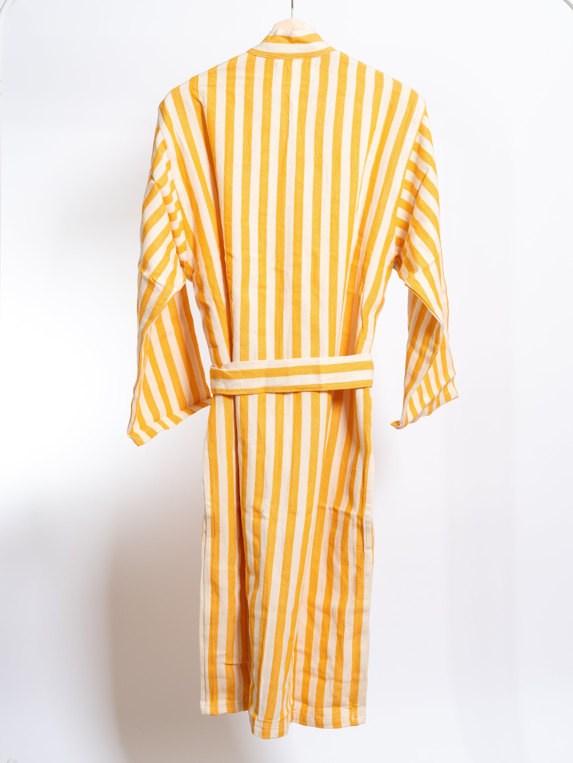 Girit Yellow Handwoven Linen Robe