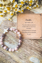 Faith & Grace Cross Stone Stacking Bracelet — A Gift for Grandma