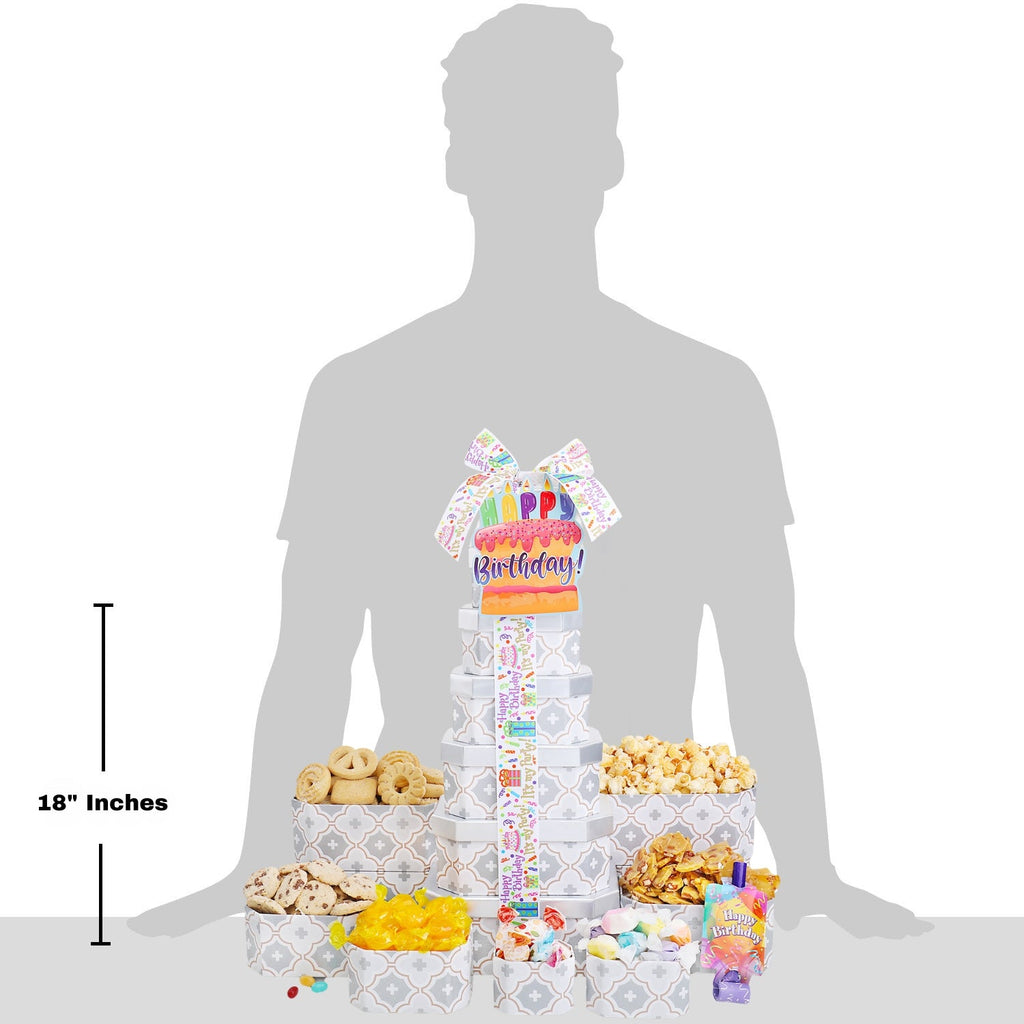 Happy Birthday Gift Tower of Treats for Grandma