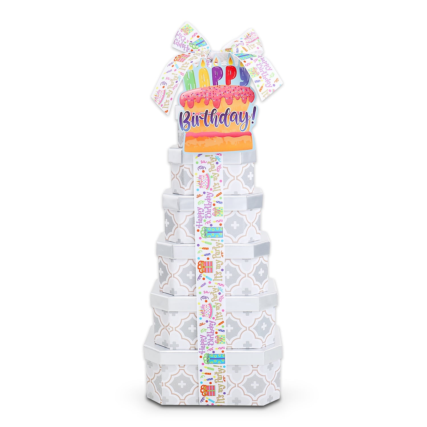 Happy Birthday Gift Tower of Treats for Grandma