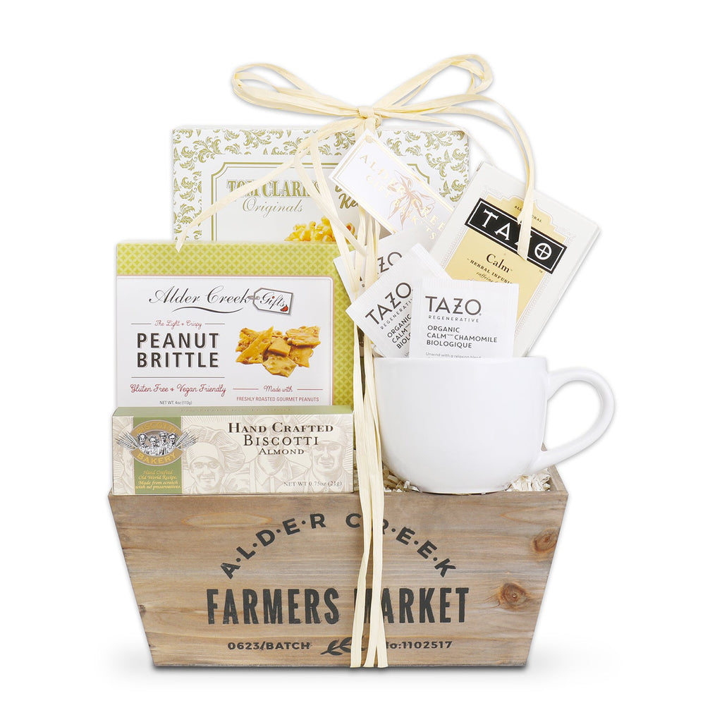Serenity Tea Crate Gift Basket for Grandma