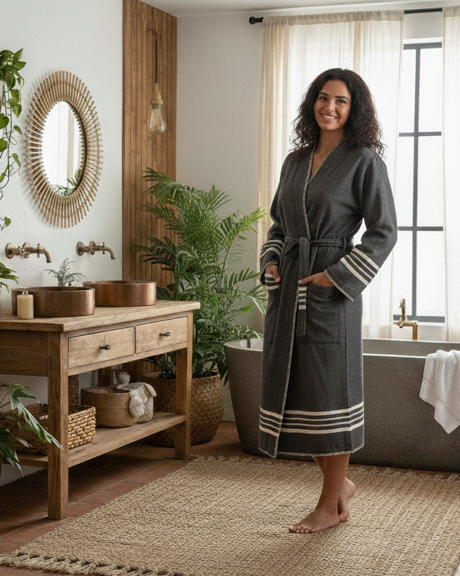 Organic Turkish Cotton Kimono Bathrobe – The Perfect Gift for Grandma