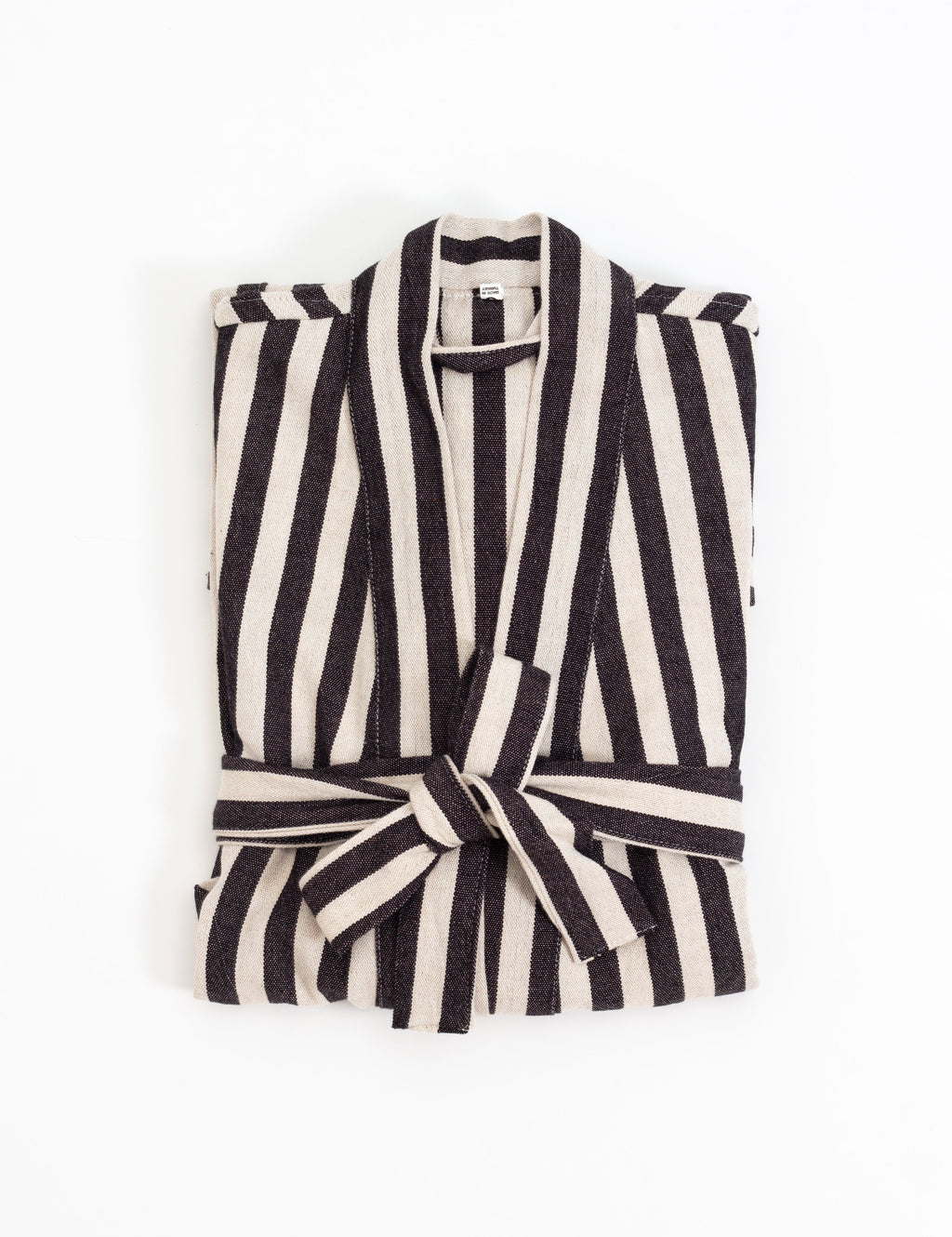 Zebra Handwoven Linen Robe —Stripes