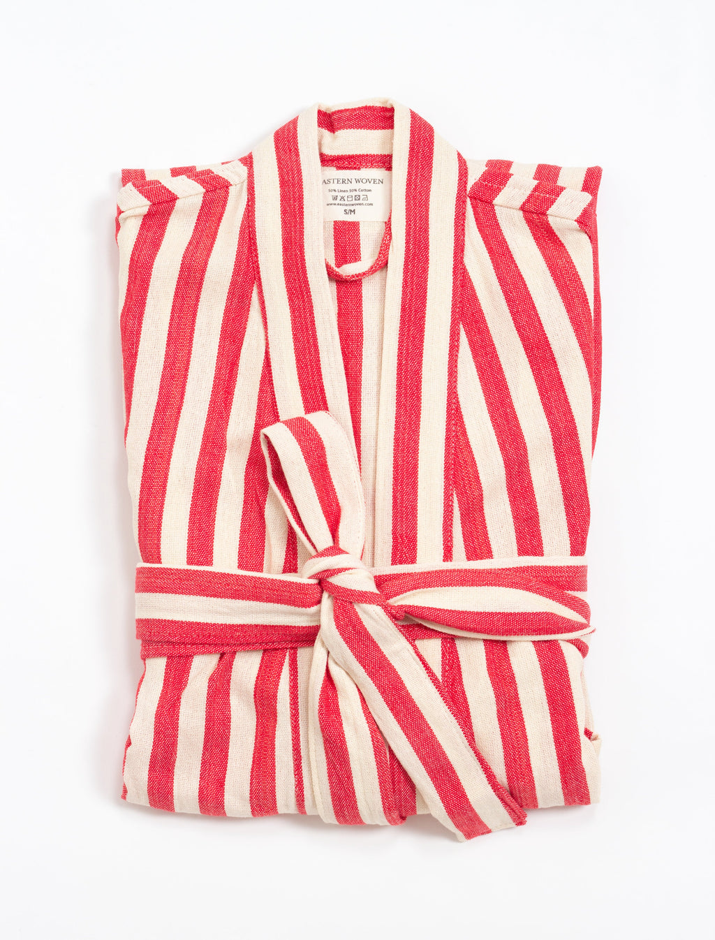 Red Girit Handwoven Cotton Linen Robe — Red