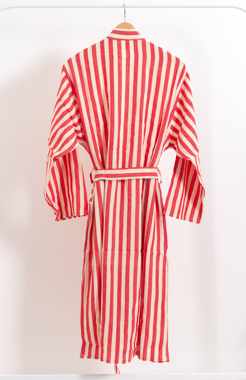 Red Girit Handwoven Cotton Linen Robe — Red