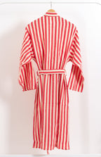 Red Girit Handwoven Cotton Linen Robe — Red