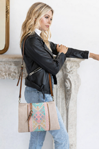 Aztec Embroidered Crossbody Bag – Boho Purse Gift for Grandma