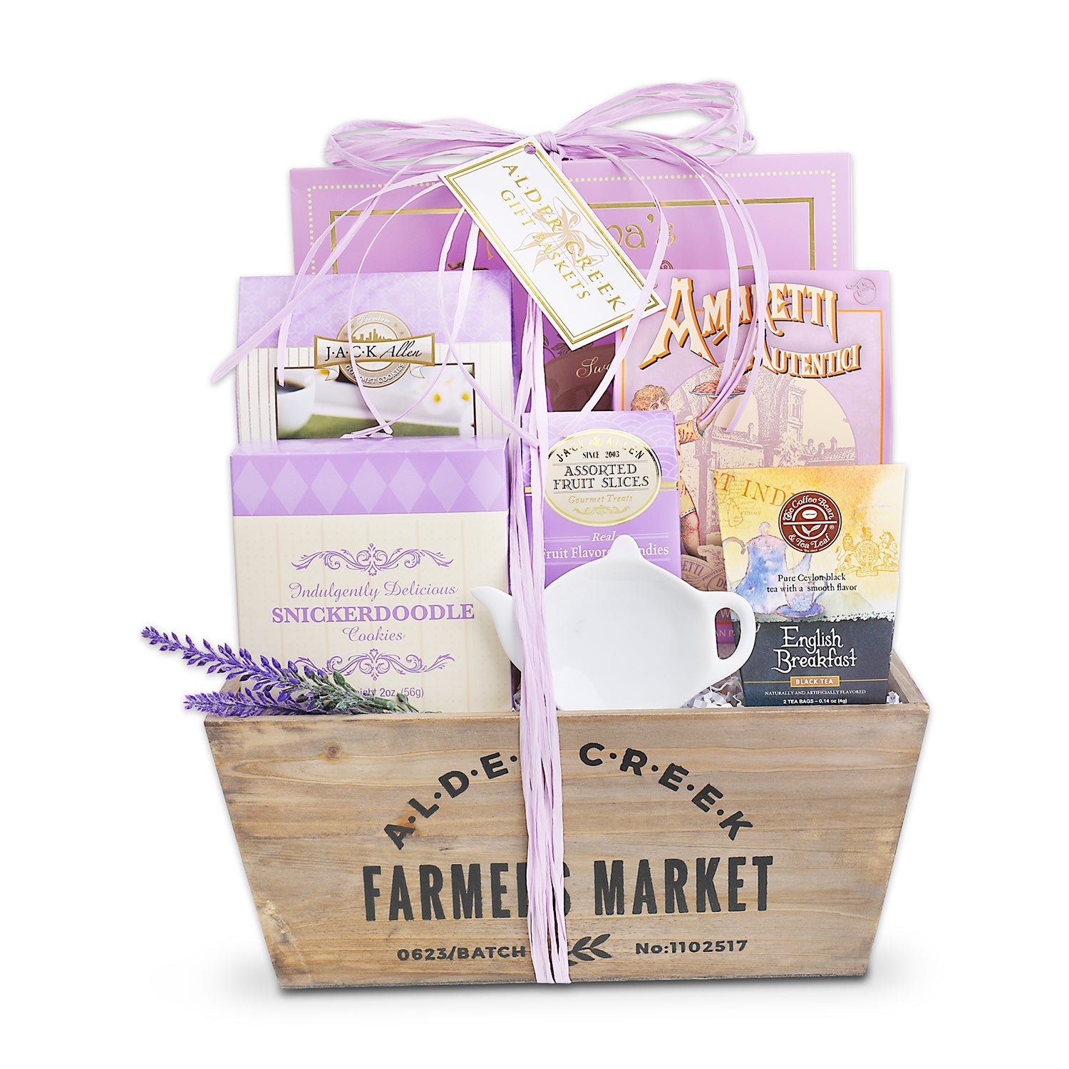 Relaxing Tea & Treats Gift Crate for Grandma