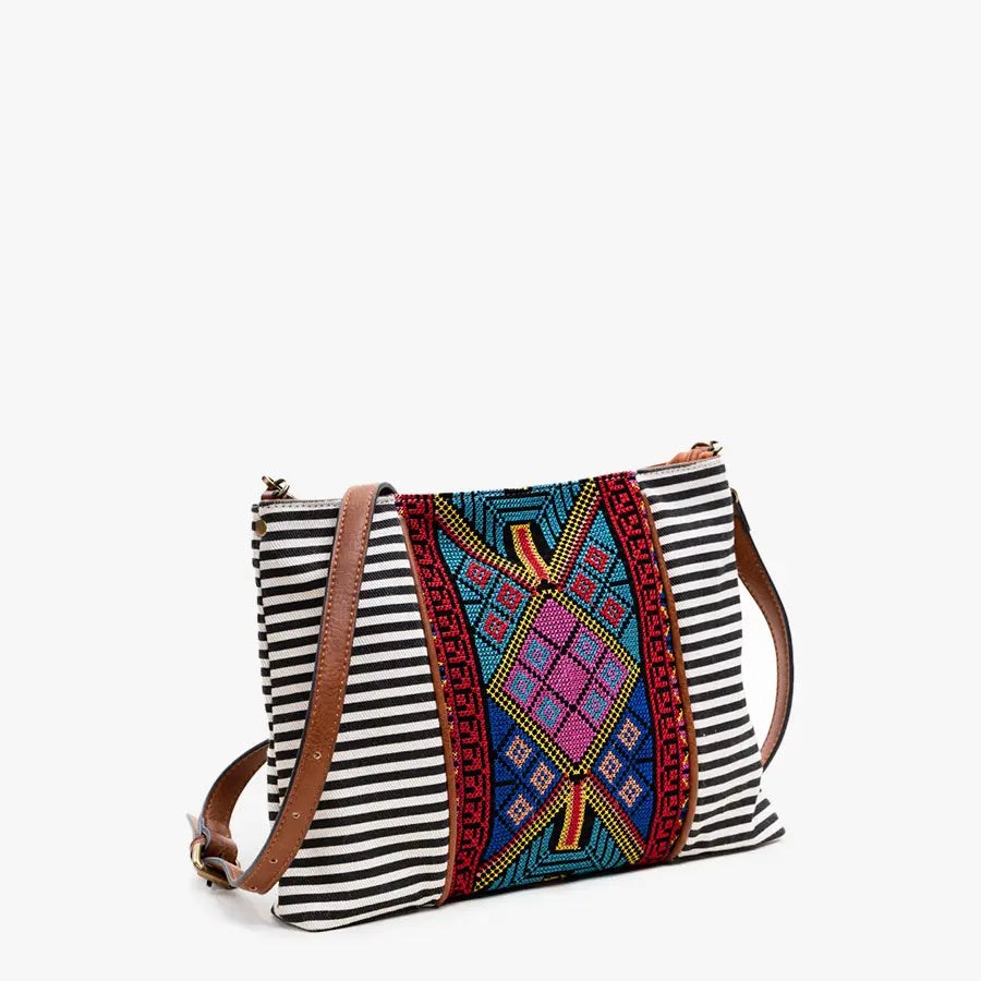 Felicity Aztec Embroidered Crossbody Bag – Boho Gift for Her