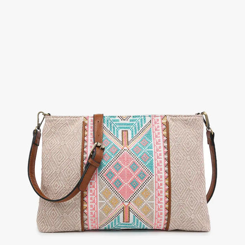 Aztec Embroidered Crossbody Bag – Boho Purse Gift for Grandma