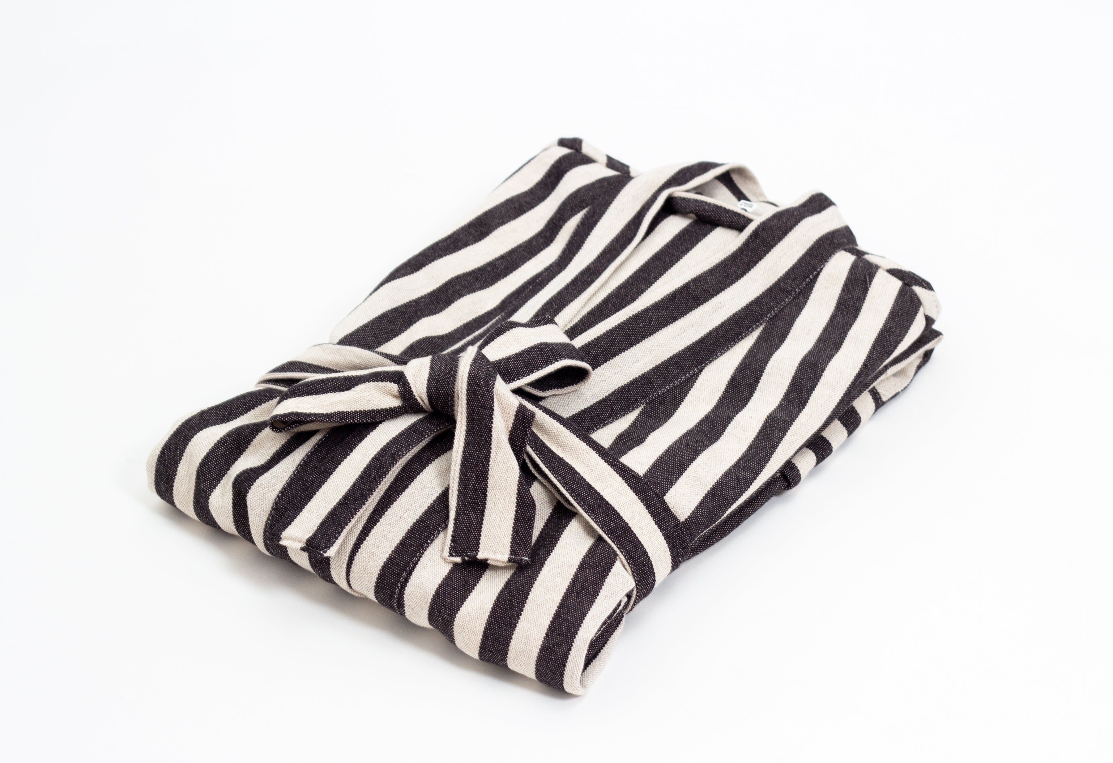 Zebra Handwoven Linen Robe —Stripes