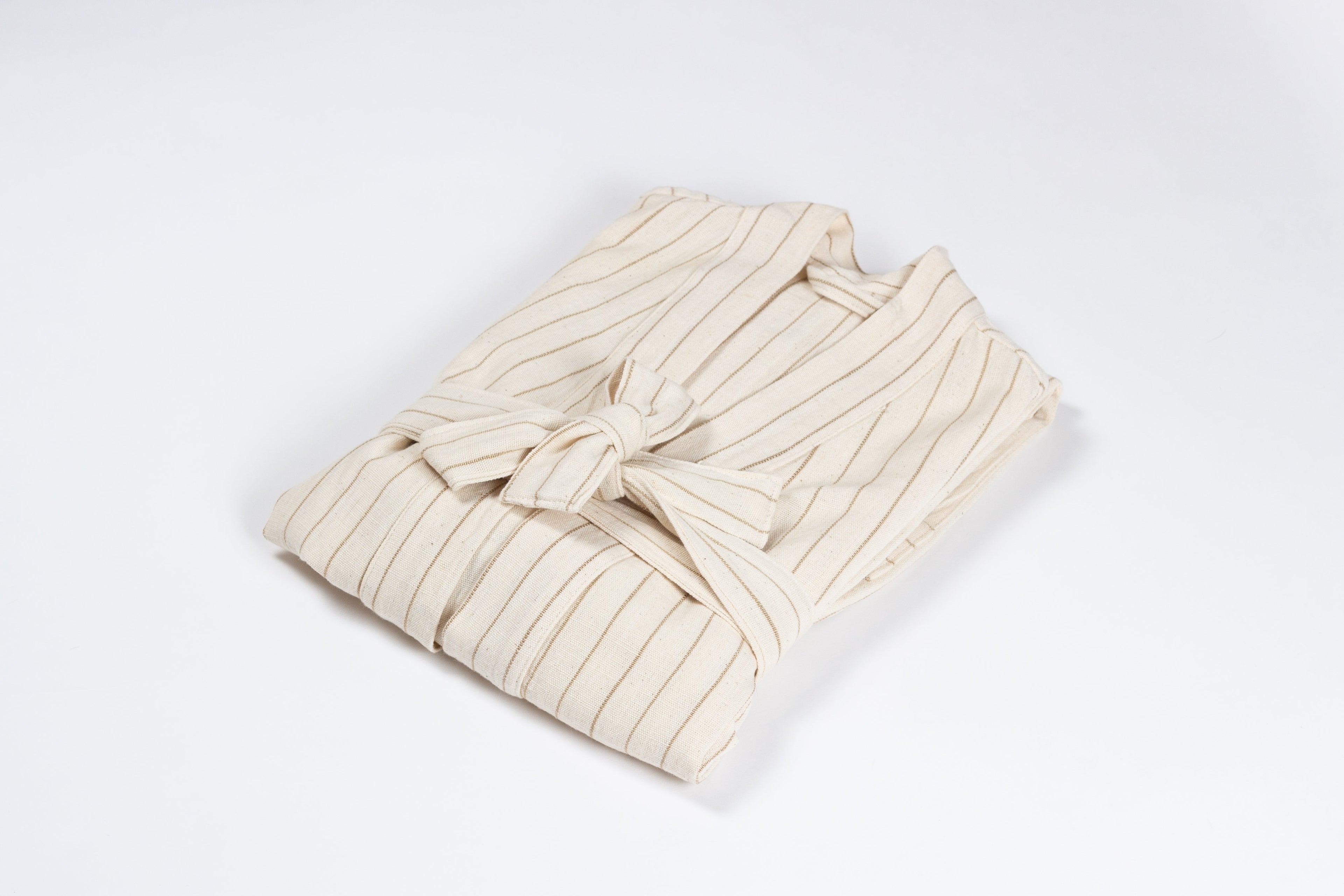 Drama Handwoven Cotton Linen Robe — Beige