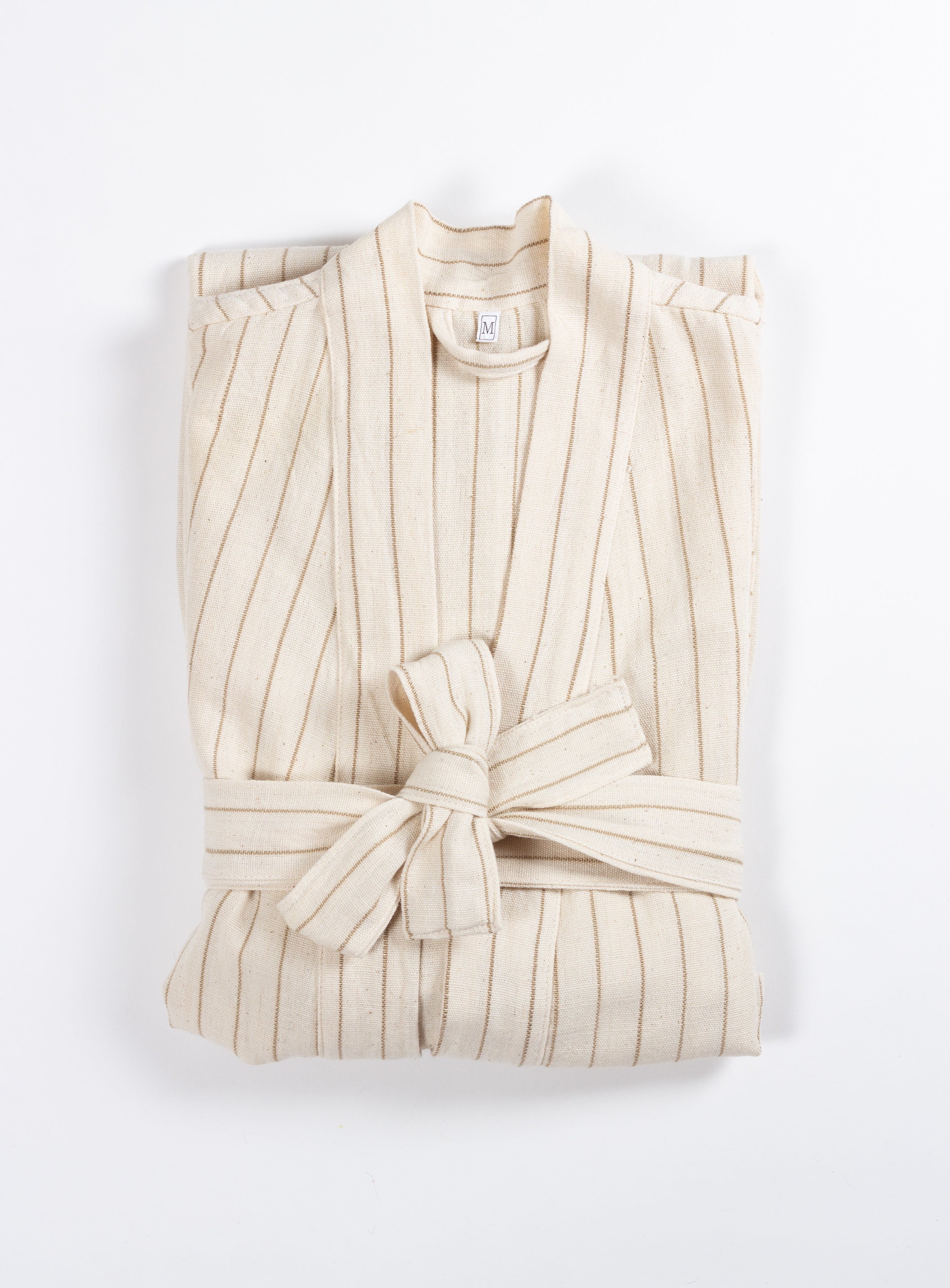 Drama Handwoven Cotton Linen Robe — Beige