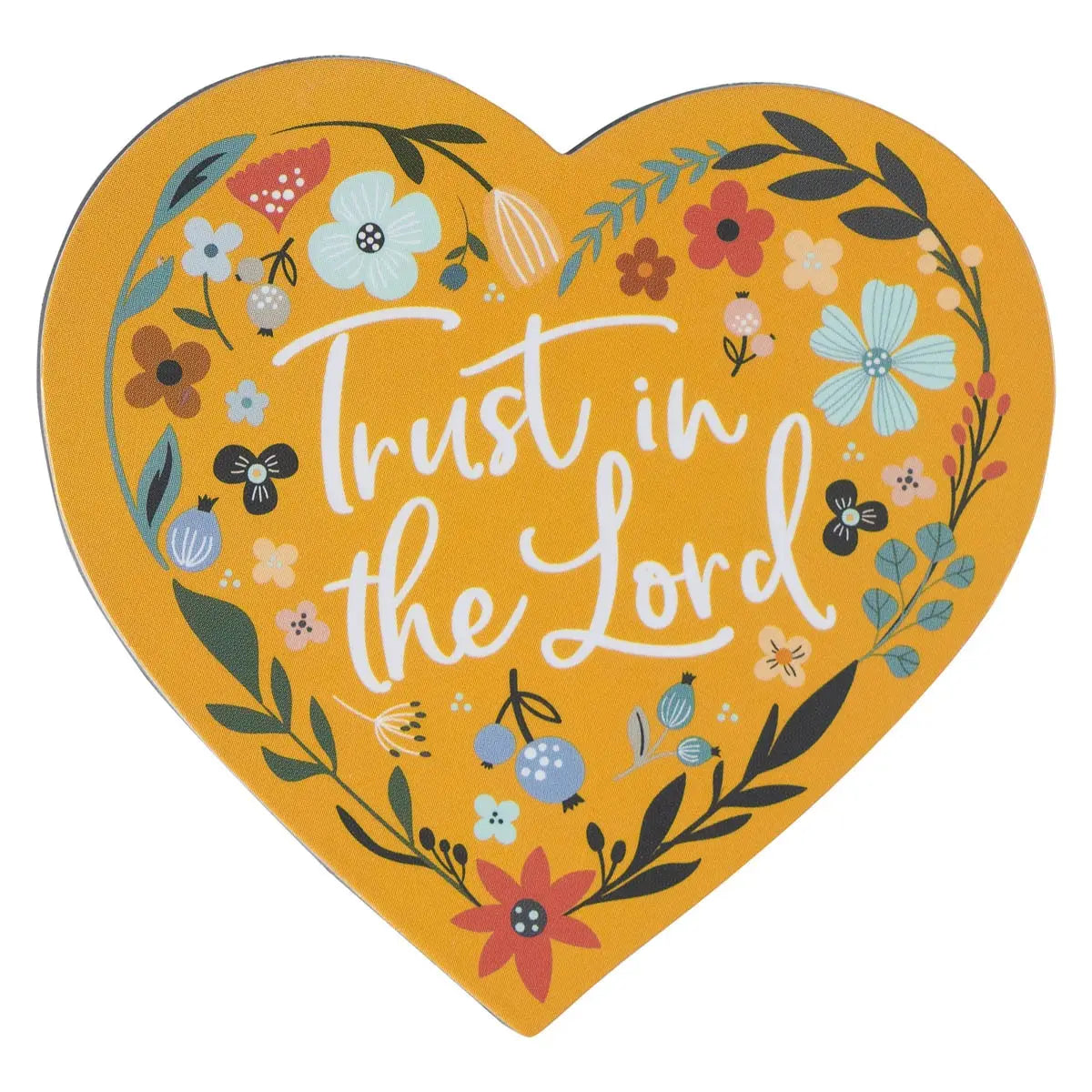 Trust in the Lord Yellow Floral Magnet – Faith Gift for Her