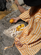 Girit Yellow Handwoven Linen Robe