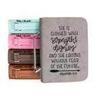 She Is Clothed With Strength & Dignity - Proverbs 31:25 - Bible Book Cover