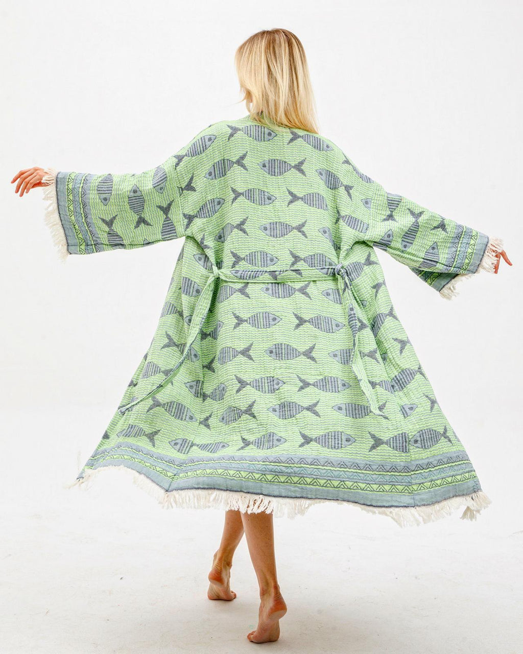 Fish Print Kimono – A Fun & Colorful Gift for Grandma