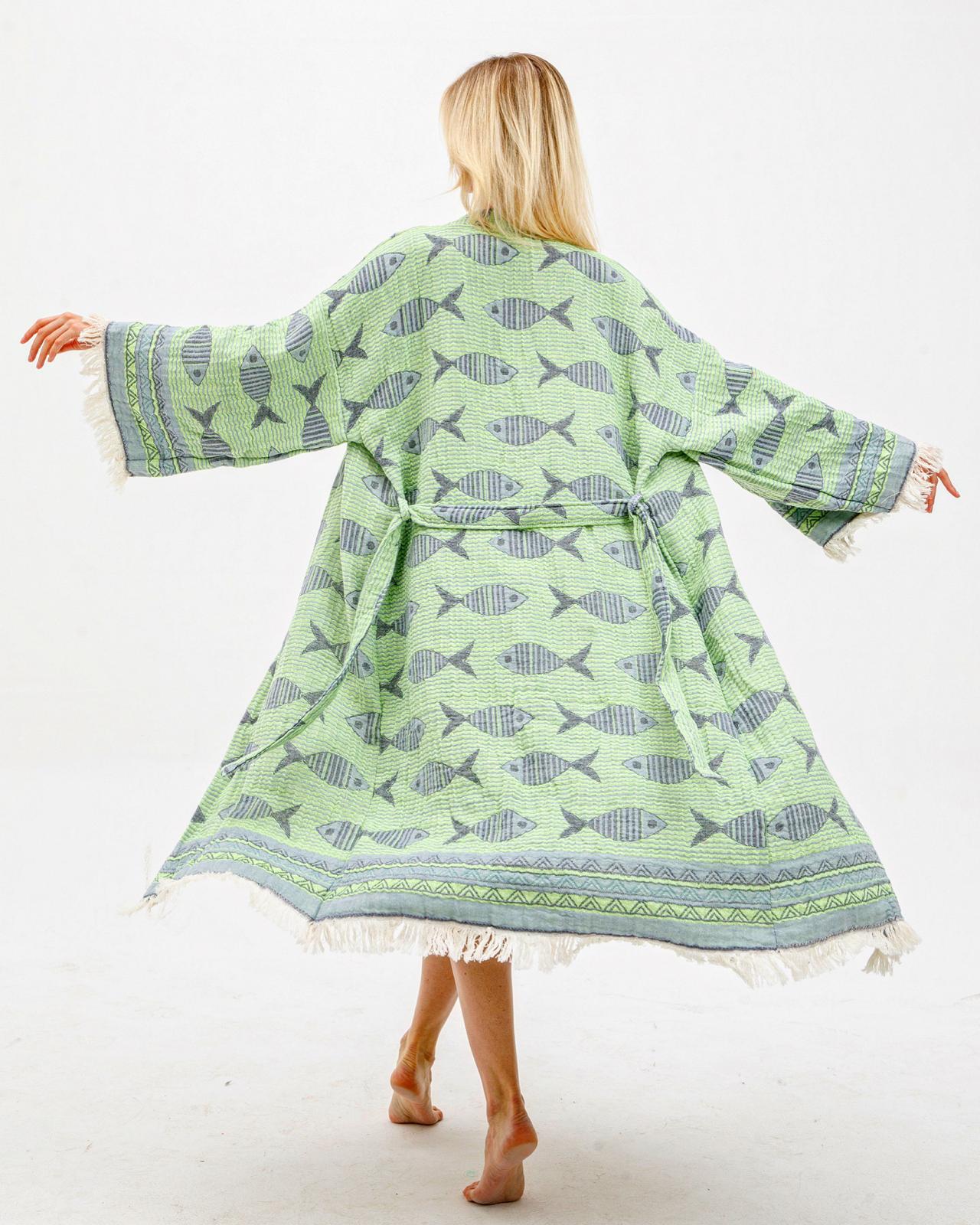 Fish Print Kimono – A Fun & Colorful Gift for Grandma