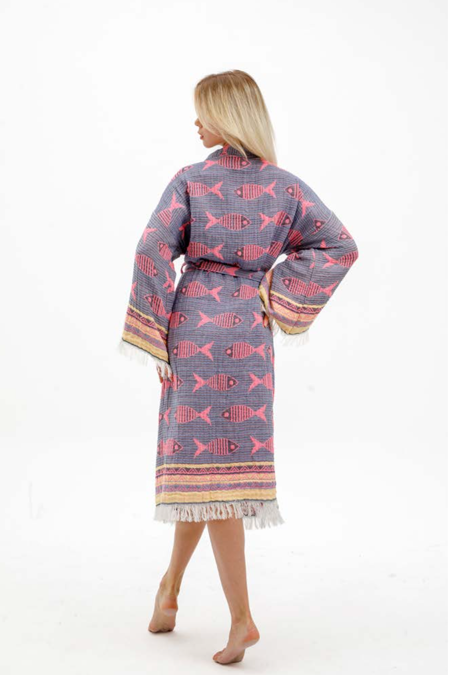 Fish Print Kimono – A Fun & Colorful Gift for Grandma