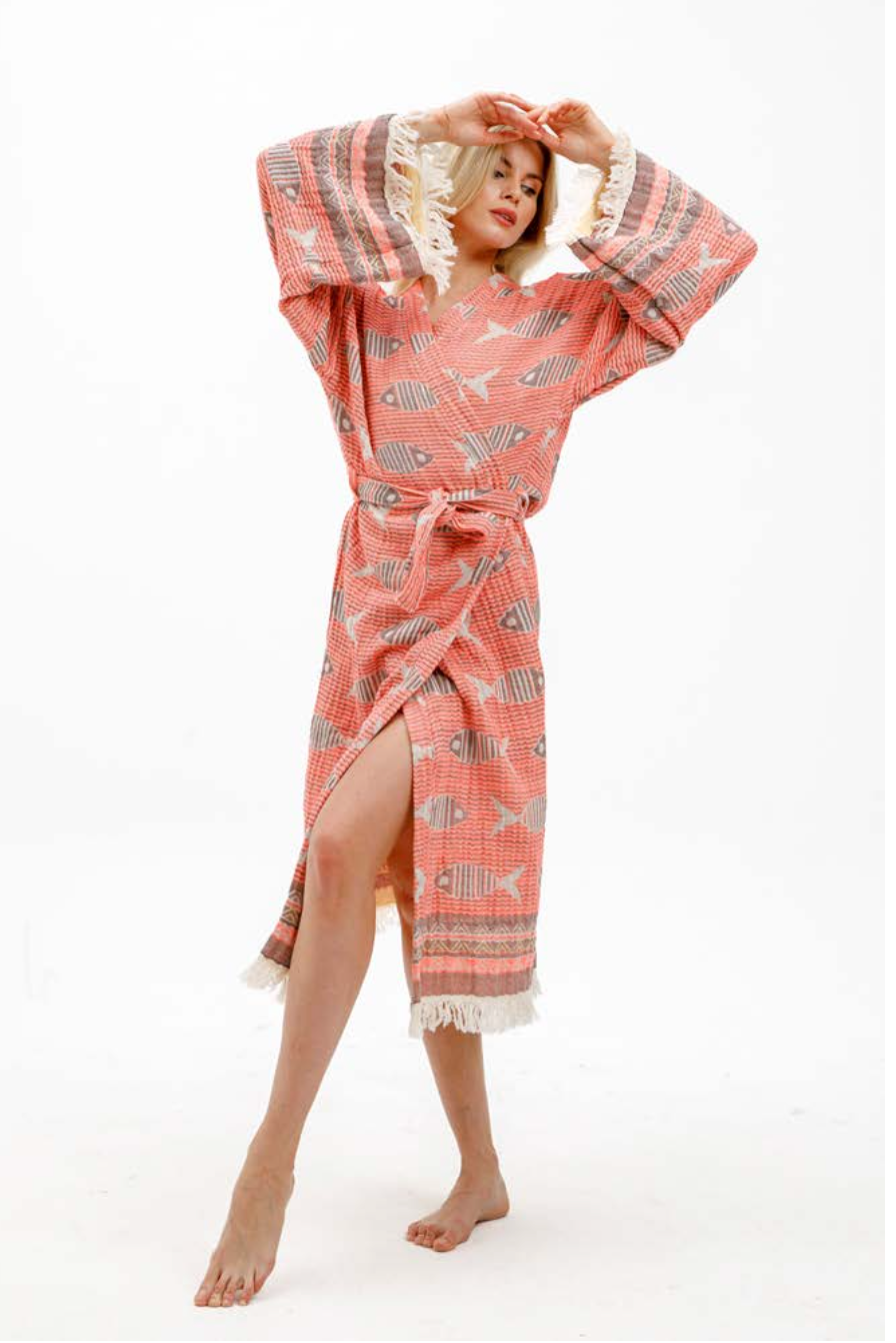 Fish Print Kimono – A Fun & Colorful Gift for Grandma