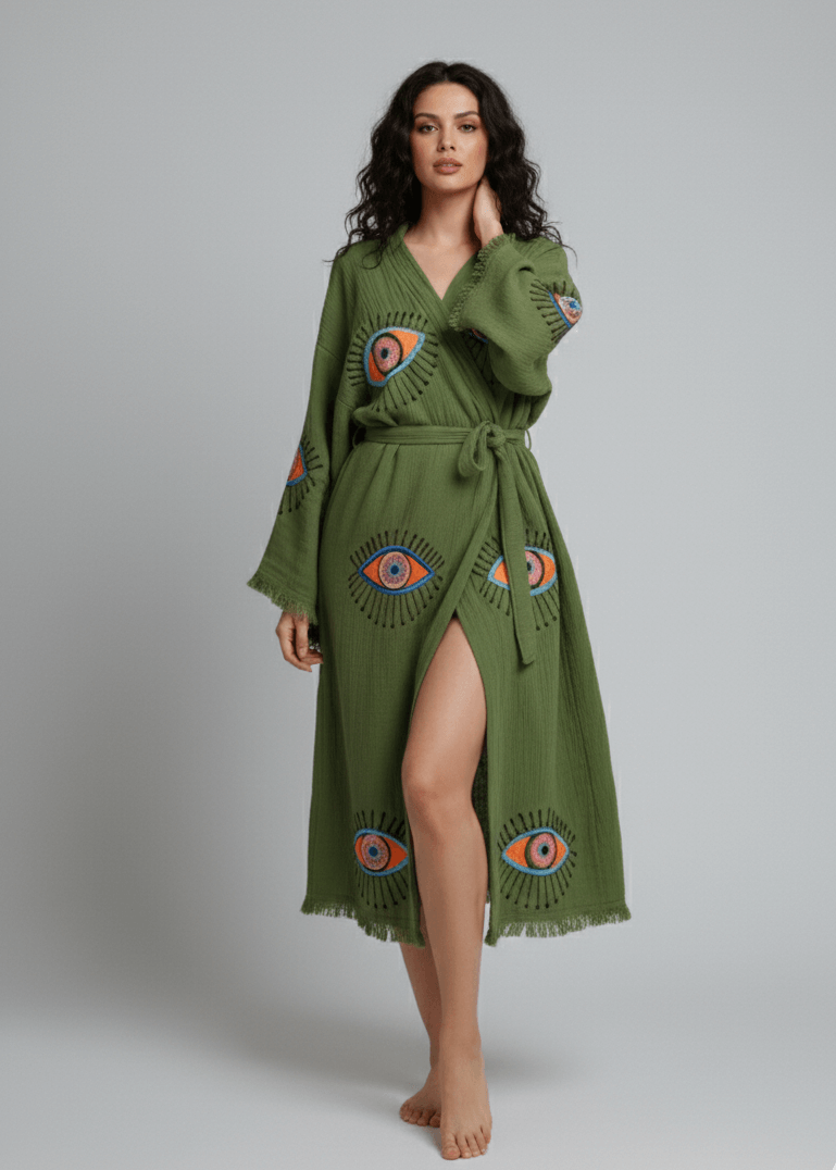 Evil Eye Hand Printed Kimono – A Bold & Beautiful Gift for Grandma