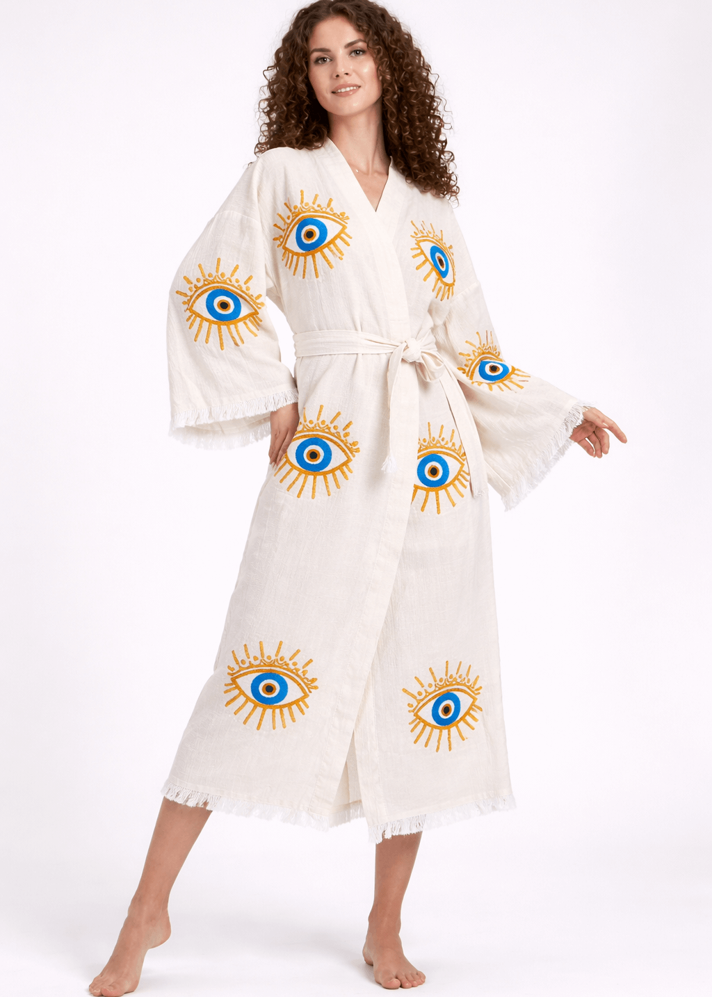 Evil Eye Hand Printed Kimono – A Bold & Beautiful Gift for Grandma