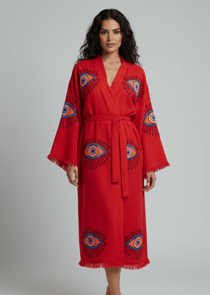 Evil Eye Hand Printed Kimono – A Bold & Beautiful Gift for Grandma