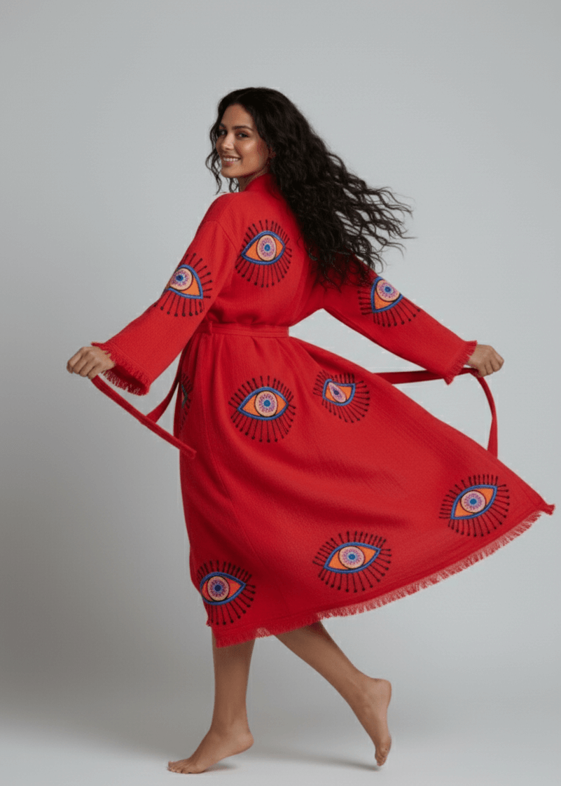 Evil Eye Hand Printed Kimono – A Bold & Beautiful Gift for Grandma
