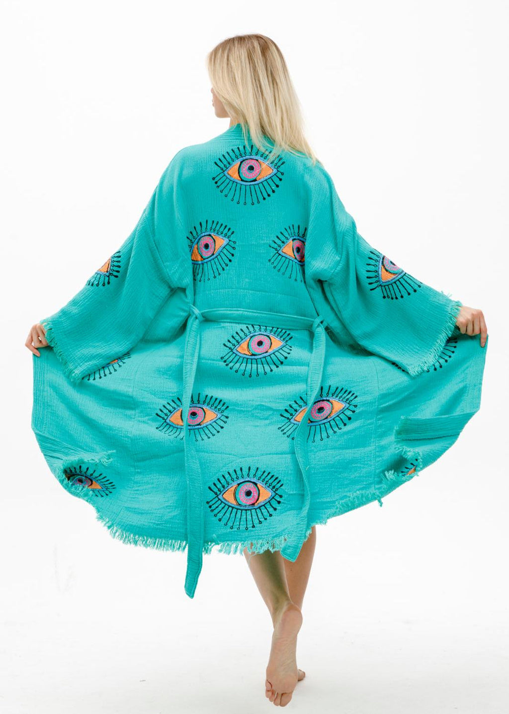 Evil Eye Hand Printed Kimono – A Bold & Beautiful Gift for Grandma